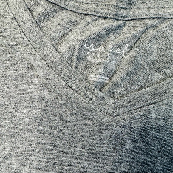 Ingrid and Isabel Maternity T Shirt Womens Large Grey VNeck Stretch Soft Comfort - Picture 6 of 10